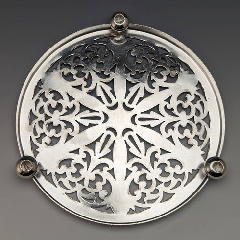 1920年左右英國古董銀盤茶壺杯墊